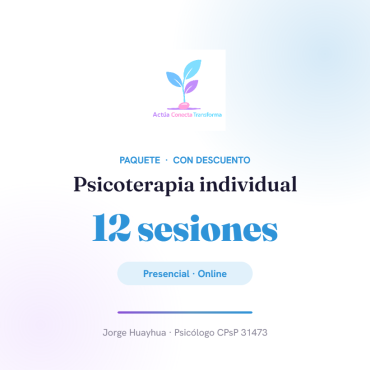 Paquete · Psicoterapia individual (12 sesiones)