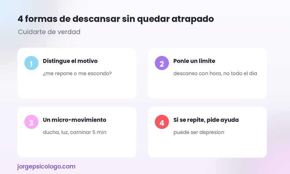 4 formas de descansar sin quedar atrapado