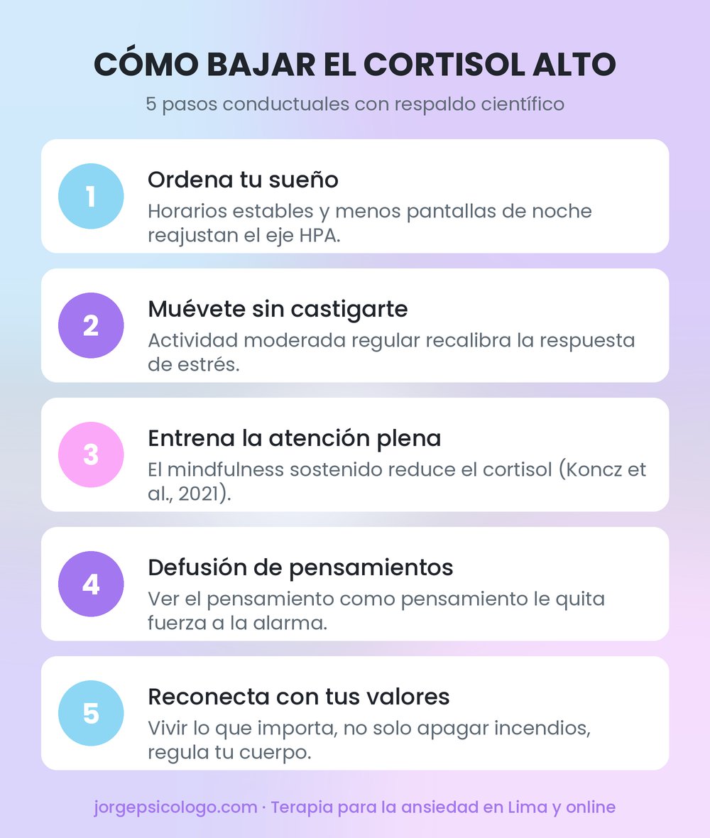 5 pasos con respaldo científico para bajar el cortisol alto